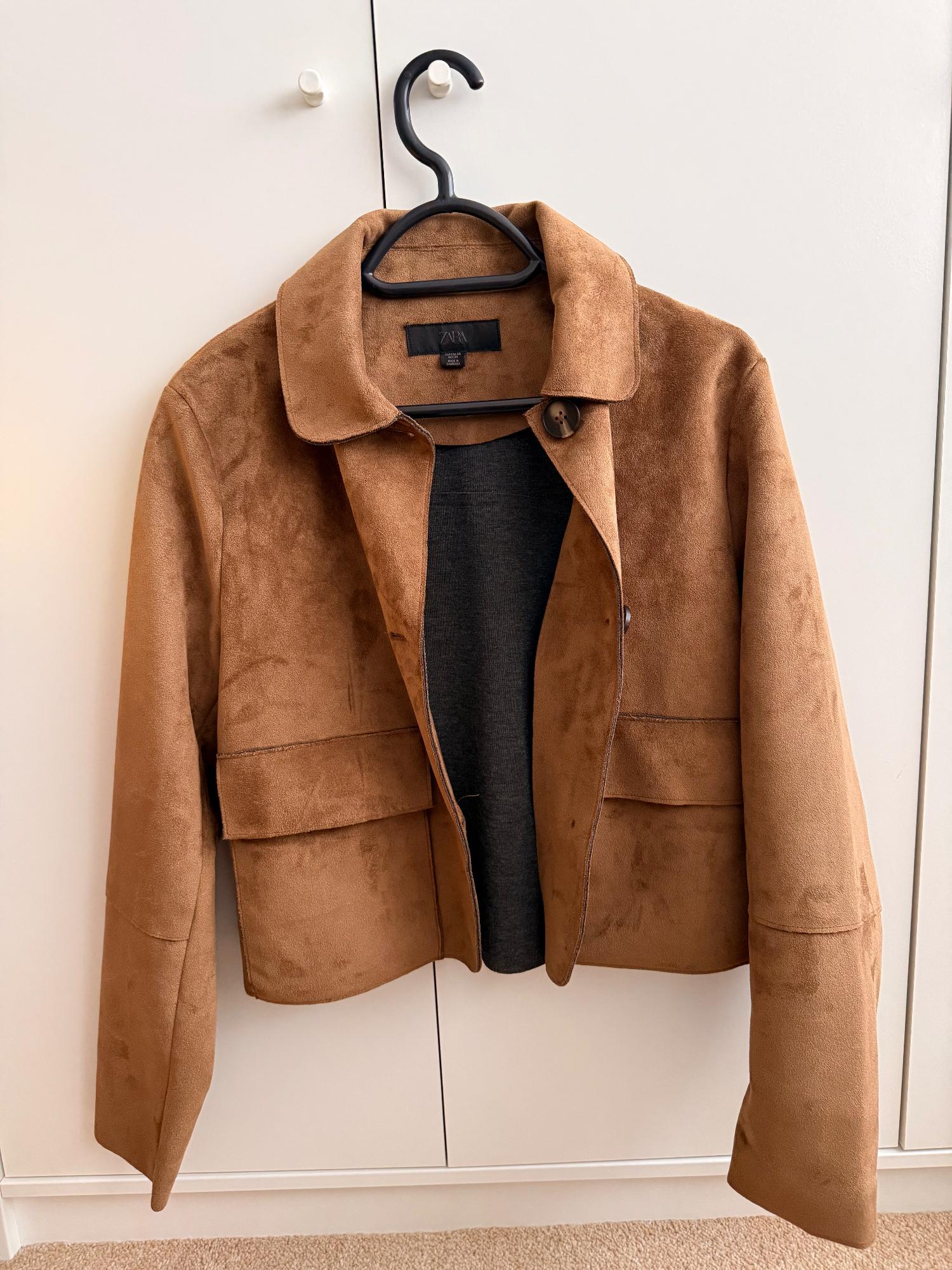 FAUX SUEDE CROPPED JACKET