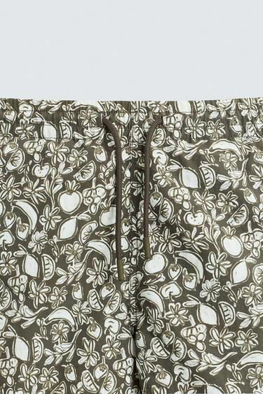 FRUIT PRINT MID-LENGTH SWIMMING TRUNKS - Brown by Zara - Image 2