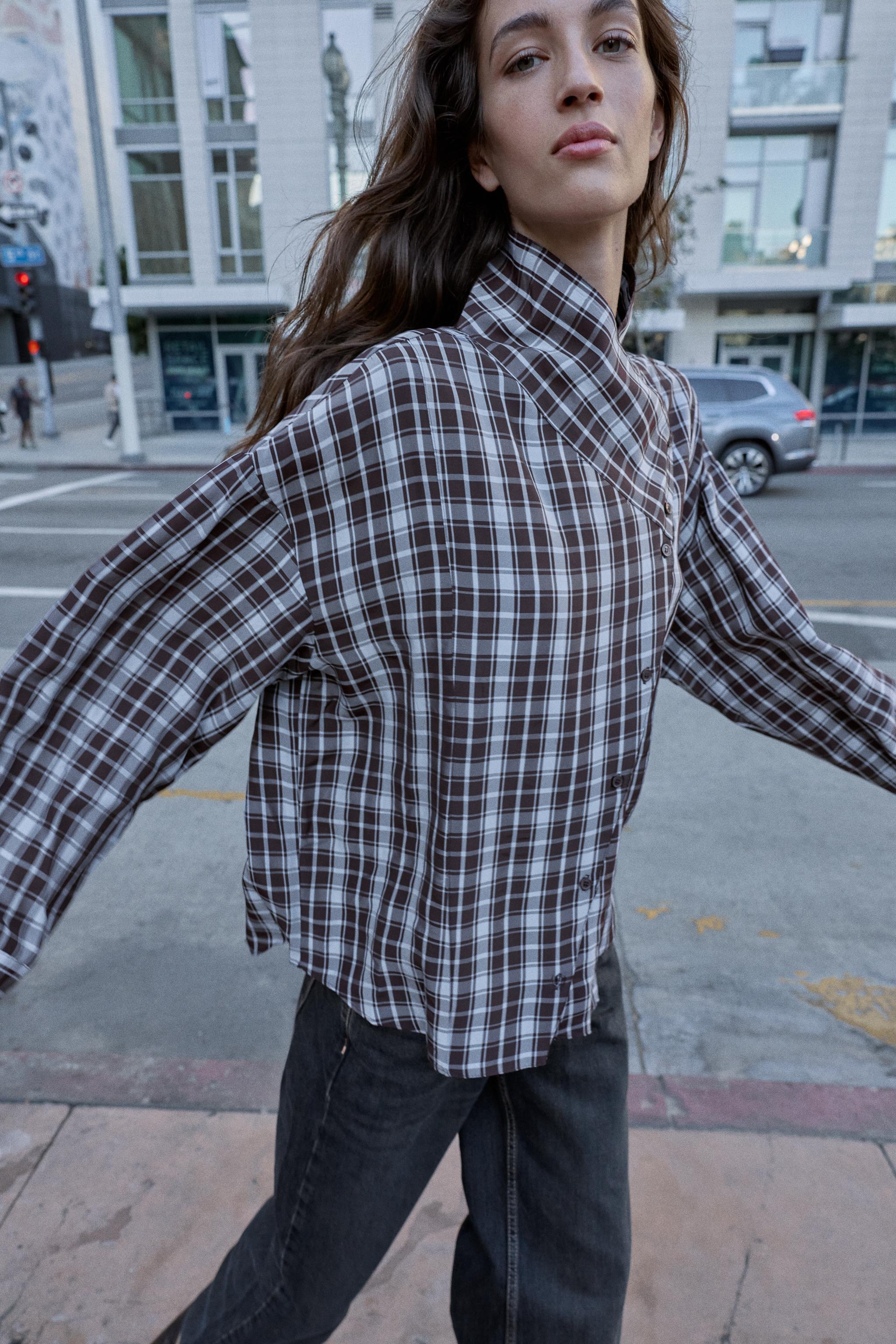 CHEMISE CROISÉE À CARREAUX