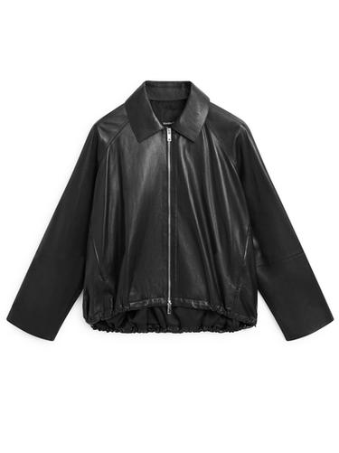 Zara Oversize nappa leather jacket - Black