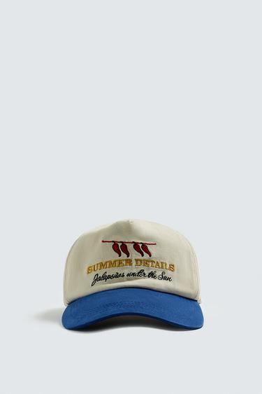 CONTRAST EMBROIDERY CAP - Ecru by Zara - Image 3