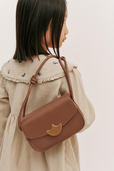 Zara 鬱金香細節單肩包 - 棕色 - 圖片 0