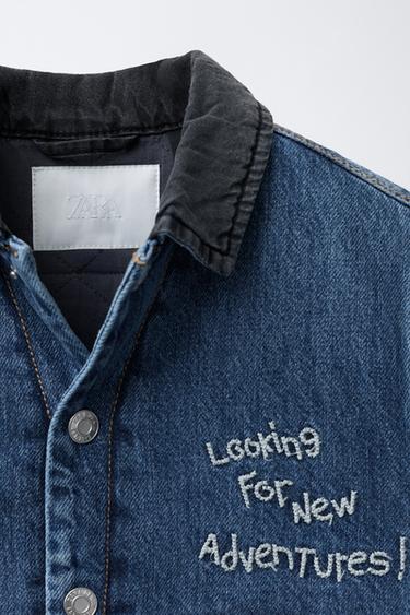 WOODY TOY STORY © DISNEY PIXAR QUILTED DENIM OVERSHIRT - Mid-blue by Zara