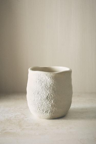 TEXTURED CERAMIC TOOTHBRUSH HOLDER - Ecru by Zara - Image 4