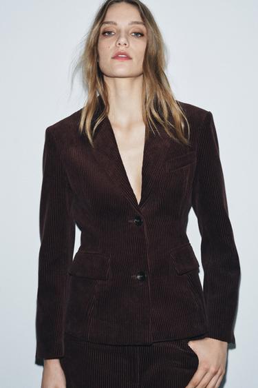 CORDUROY BLAZER ZW COLLECTION - Brown by Zara