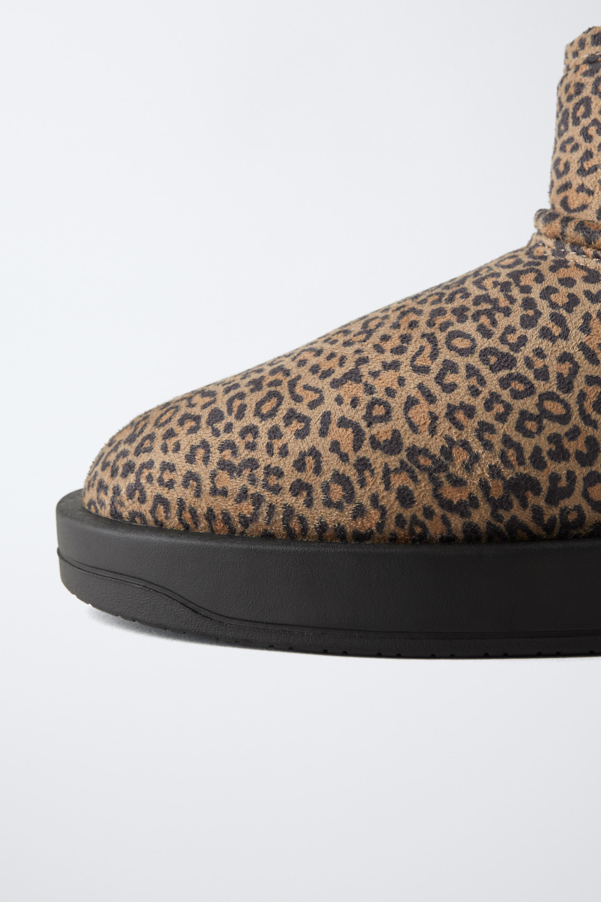 Zara Heeled Animal Print Ankle Biker Boots python snake