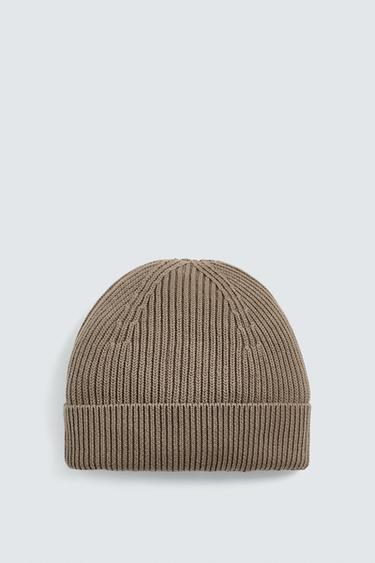 BASIC KNIT BEANIE - Taupe grey by Zara