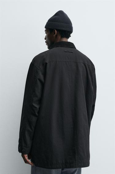 TRENCH EN DENIM À COL COMBINÉ - Noir de Zara - Image 2