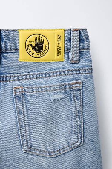 ZARA X BODY GLOVE ® RIPPED STRAIGHT DENIM BERMUDA SHORTS - Light blue by Zara - Image 3