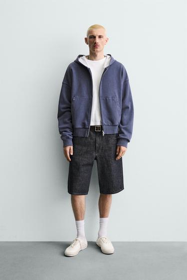 BERMUDA DENIM BAGGY FIT - Índigo de Zara - Imagen 0