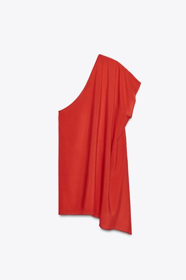 ASYMMETRIC FLOWING CAPE - Red / Coral by Zara - Image 2