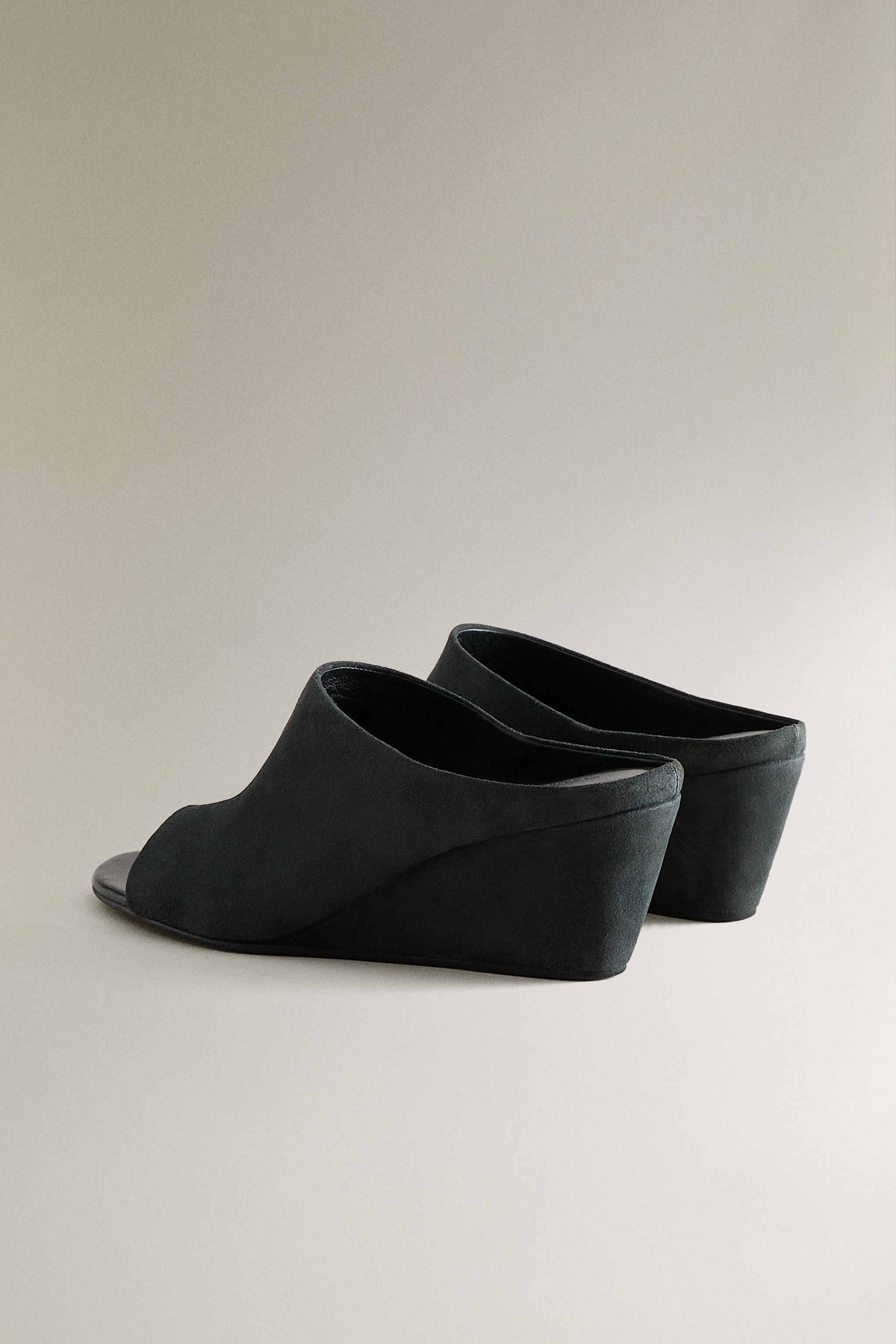 SANDALES COMPENSÉES EN CUIR