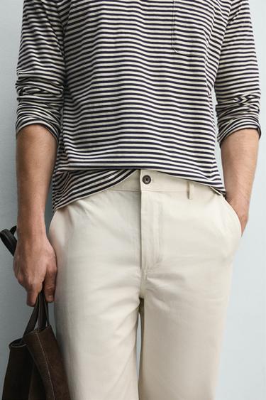 PANTALON CHINO STRAIGHT FIT - Écru de Zara - Image 4