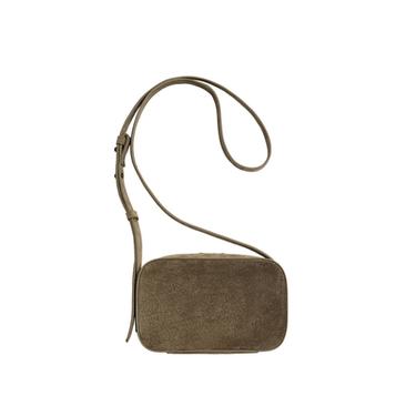 SAC BANDOULIÈRE EN CUIR - Vert kaki de Zara