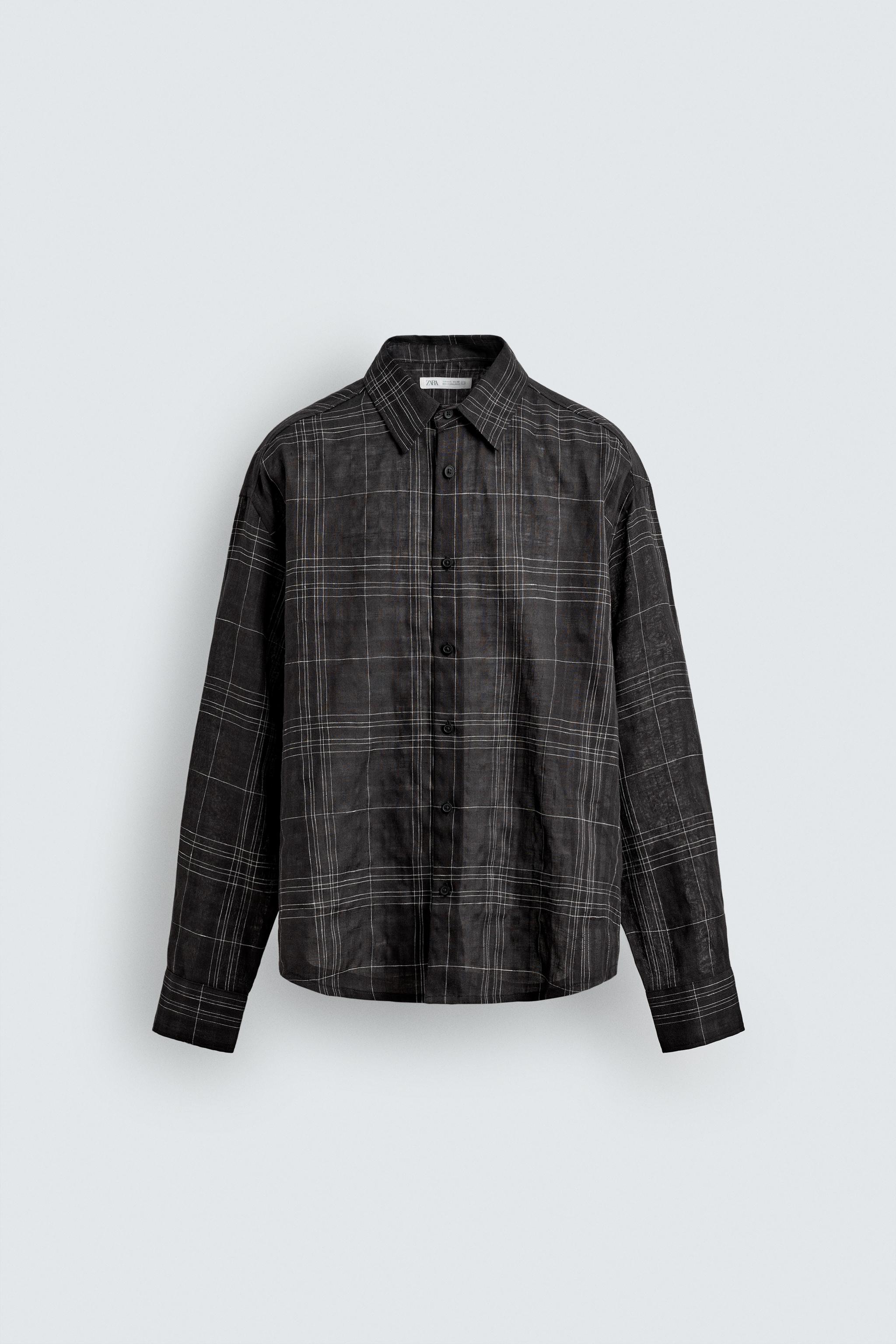 CHEMISE À CARREAUX LIN-COTON