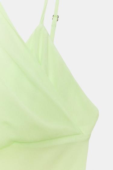 LONG GEORGETTE DRESS WITH SCARF STRAPS - Lime by Zara - Image 7