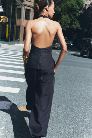 ENSEMBLE HAUT BUSTIER ET PANTALON EN JEAN ZW COLLECTION -  de Zara - Image 2