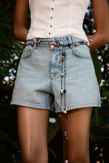 SHORT Z1975 MOM FIT TAILLE MI-HAUTE - Bleu clair de Zara - Image 2