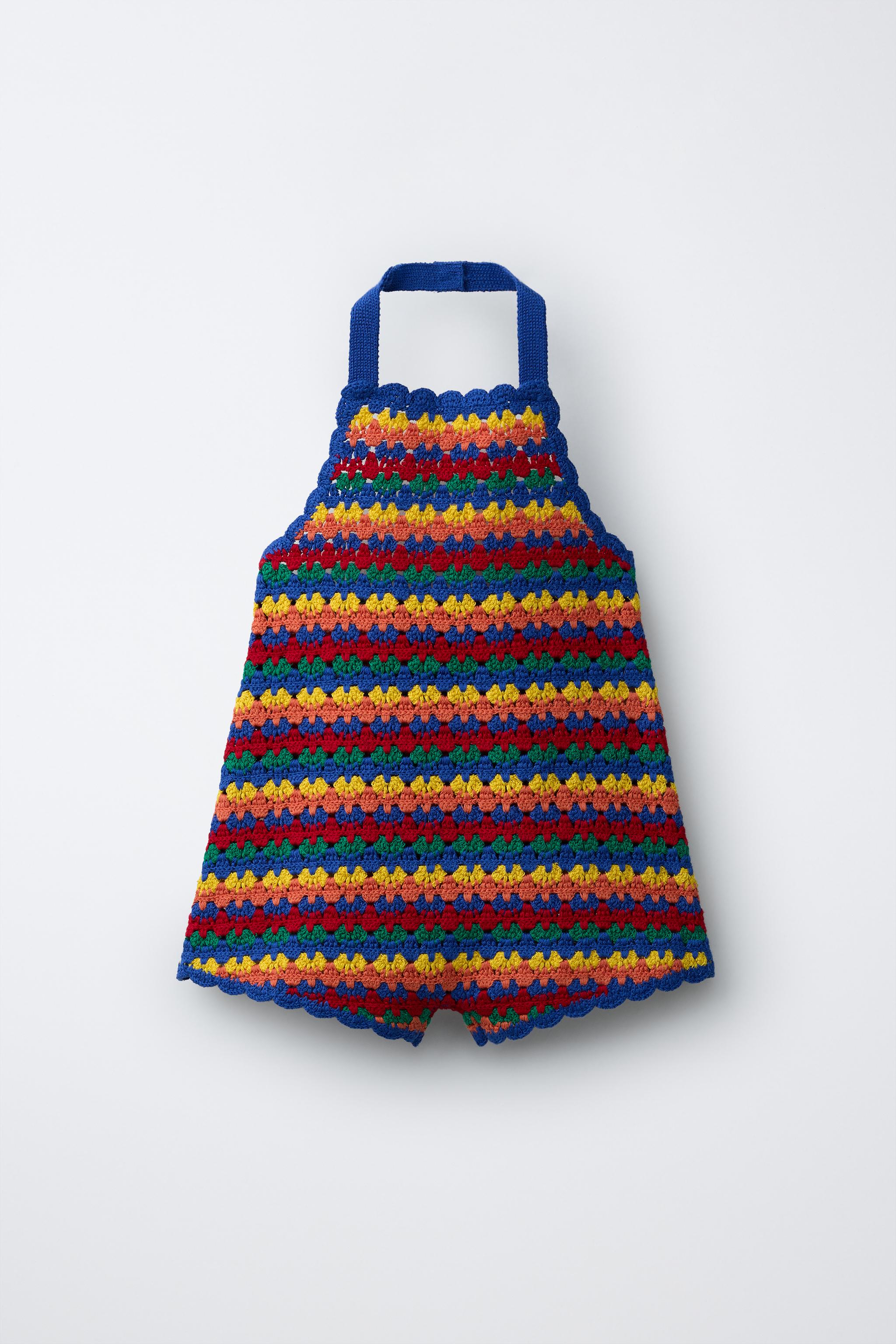 MULTICOLOR CROCHET KNIT SHORT JUMPSUIT - Multicolored | ZARA