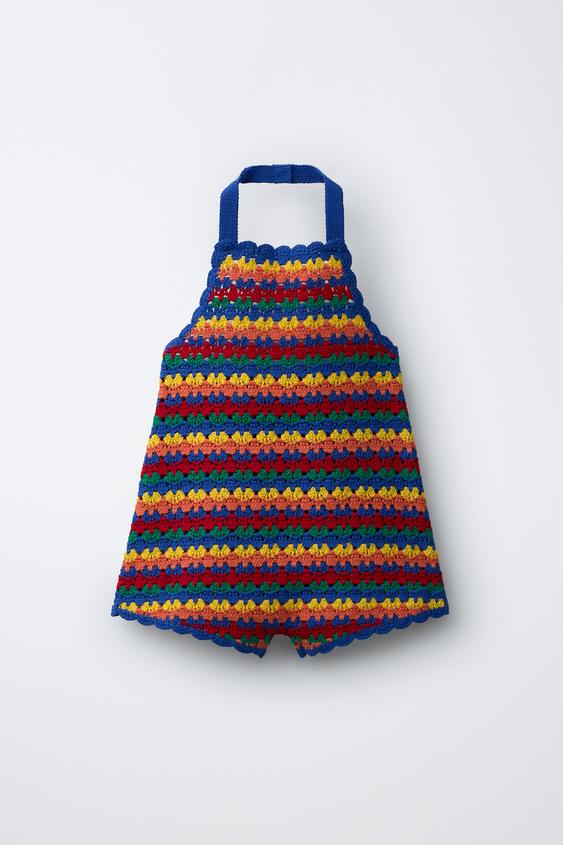 MULTI-COLOURED CROCHET KNIT PLAYSUIT - Multicoloured by Zara - Image 0