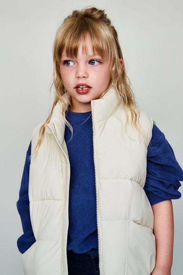 Zara SOLID WATER REPELLENT VEST - Ecru