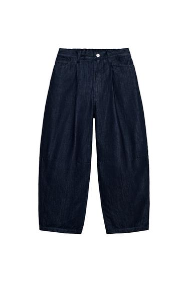 ZW COLLECTION HIGH-WAIST BALLOON JEANS - Blue by Zara