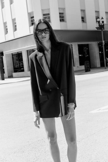 VESTE OVERSIZE À BOUTONNAGE CROISÉ - Bleu marine de Zara - Image 6