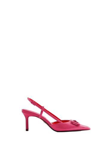 LEATHER BACKLESS HIGH HEEL SHOES