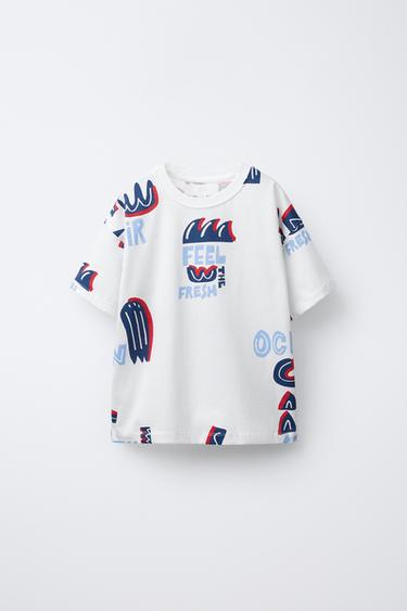 PRINTED T-SHIRT - Oyster-white by Zara - Image 0