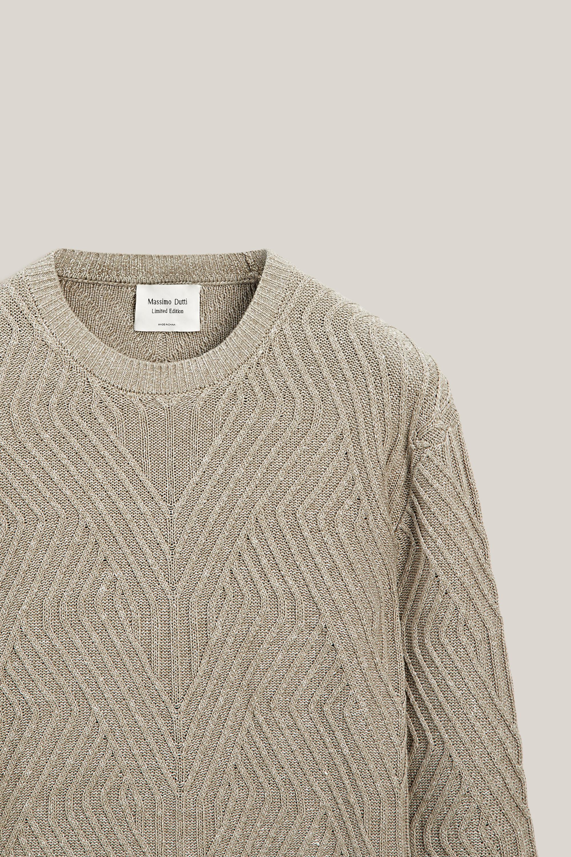 Linen blend Aran knit sweater - LIMITED EDITION