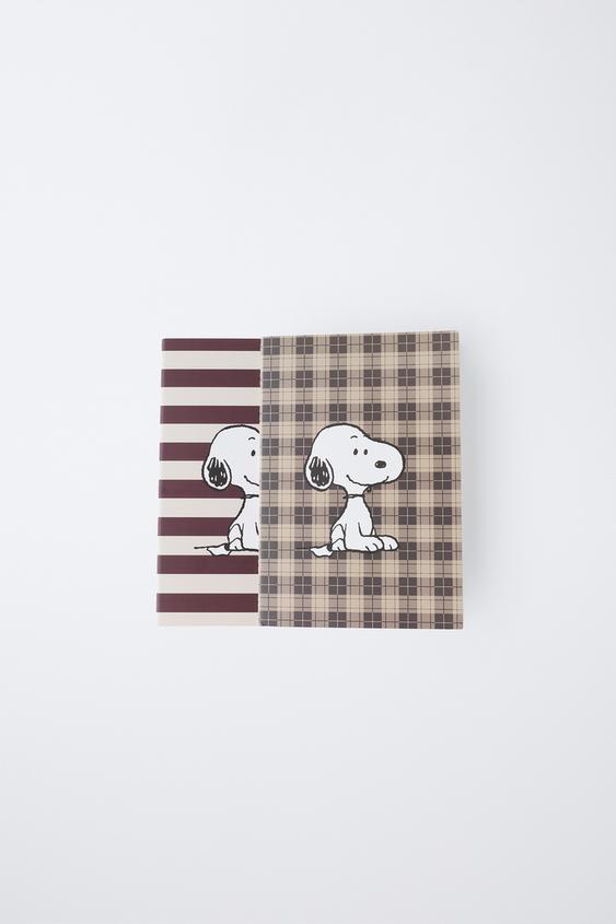 PACK OF TWO SNOOPY PEANUTS™ NOTEBOOKS - Brown | ZARA Turkey