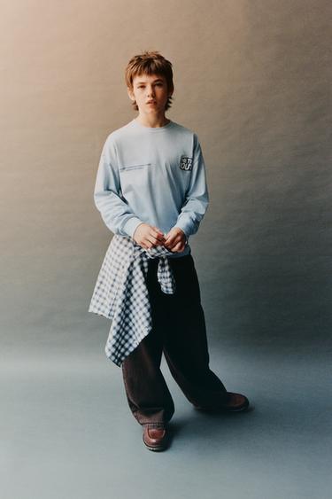 LOGO PRINT T-SHIRT - Blue by Zara