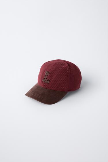 Zara CORDUROY INITIAL CAP - Burgundy