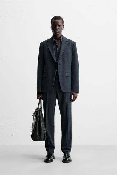 TEXTURED SUIT TROUSERS - Blue / Indigo by Zara