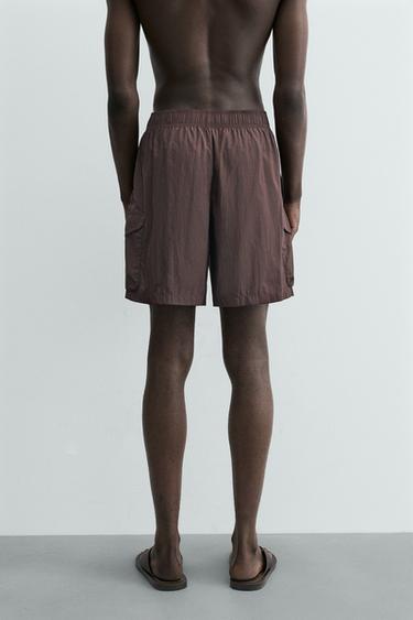 MAILLOT DE BAIN LONG CARGO - Marron foncé de Zara - Image 3