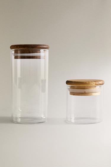 POT RANGEMENT CUISINE VERRE BOIS - 990 de Zara