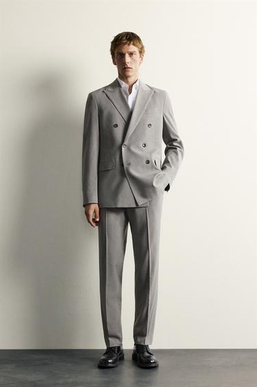 COSTUME VESTE CROISÉE RAYÉE - Cognac de Zara