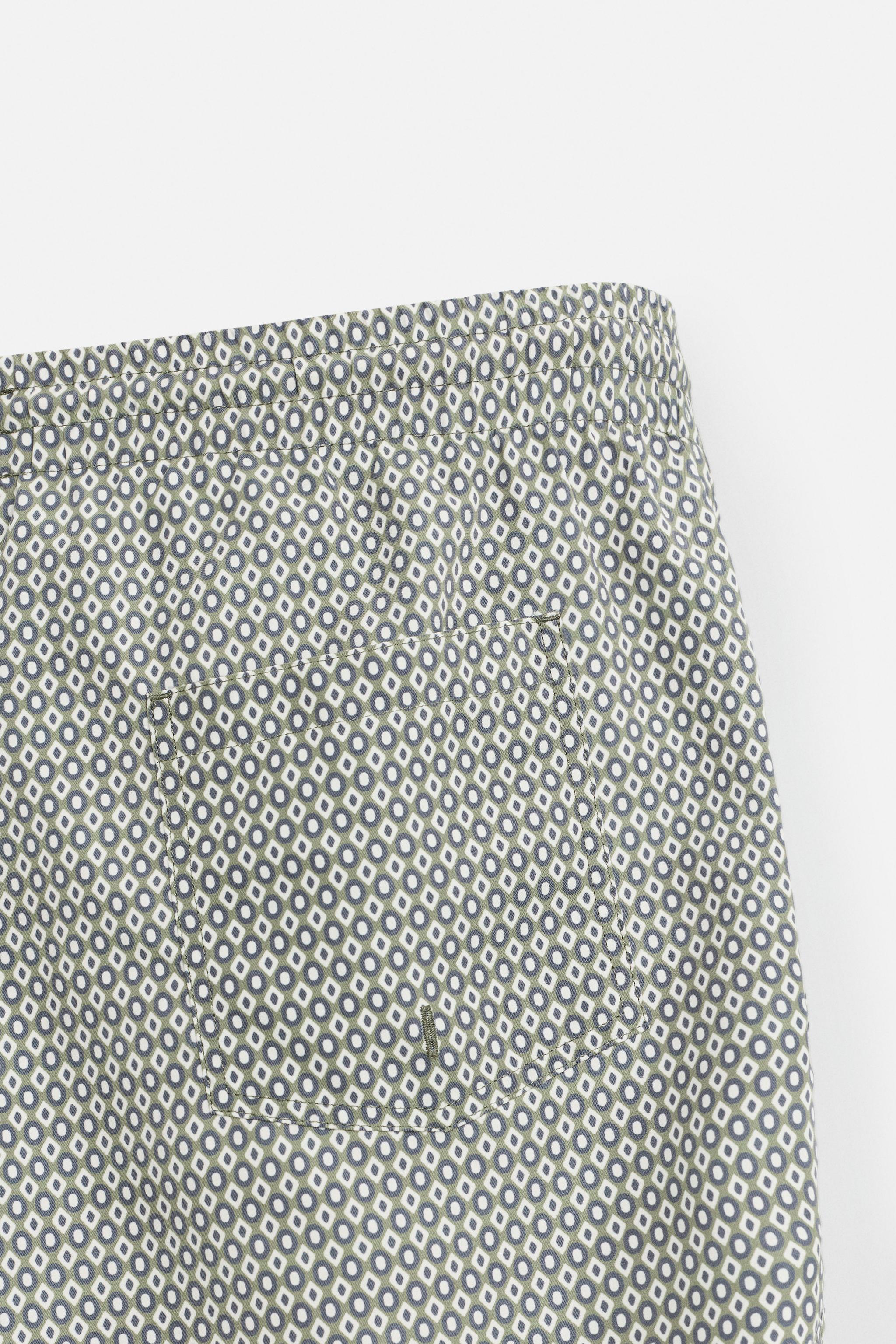 GEOMETRIC PRINT MID-LENGTH SWIMSUIT