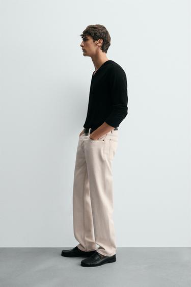 REGULAR STRAIGHT-LEG JEANS - Ecru by Zara - Image 3