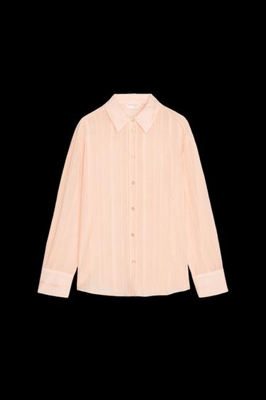 STRIPED SHIRT - Peach by Zara - Image 0