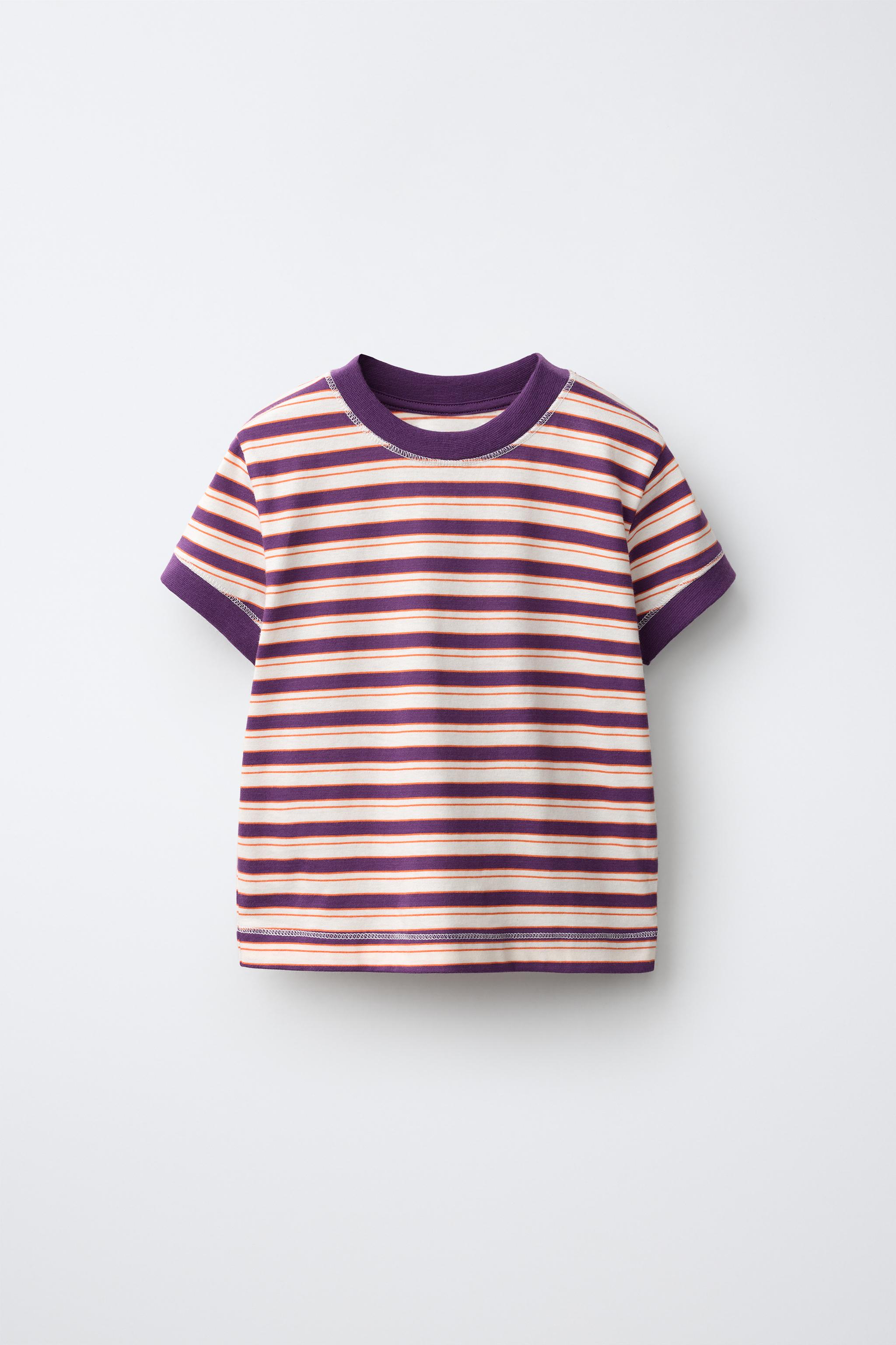 STRIPED T-SHIRT — Purple