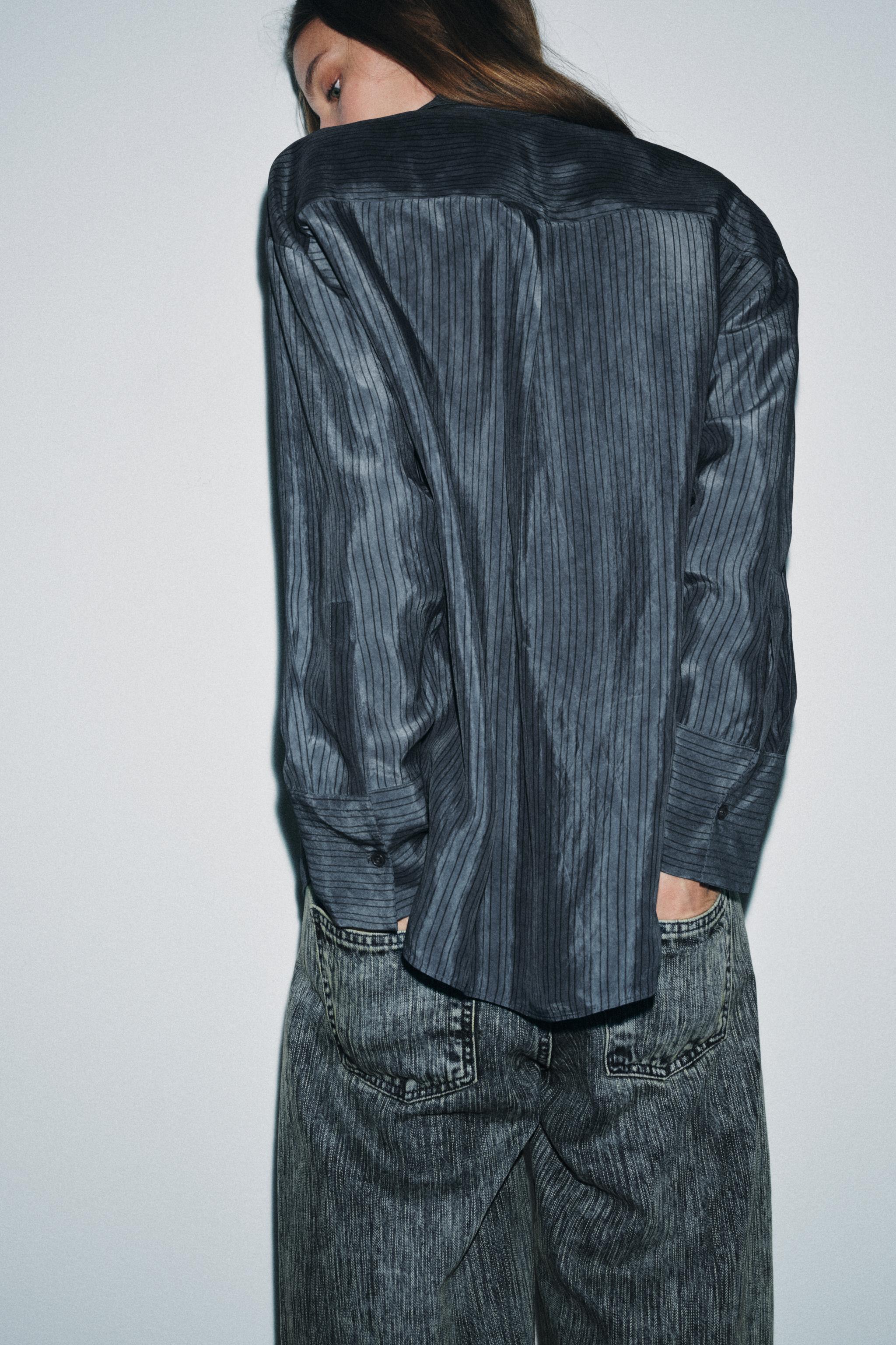 OVERSIZED FLOWY STRIPED SHIRT ZW COLLECTION