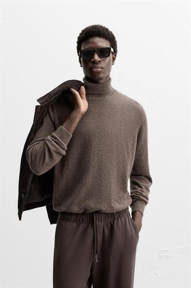 JERSEY CUELLO VUELTO CASHMERE - Marrón vigoré de Zara