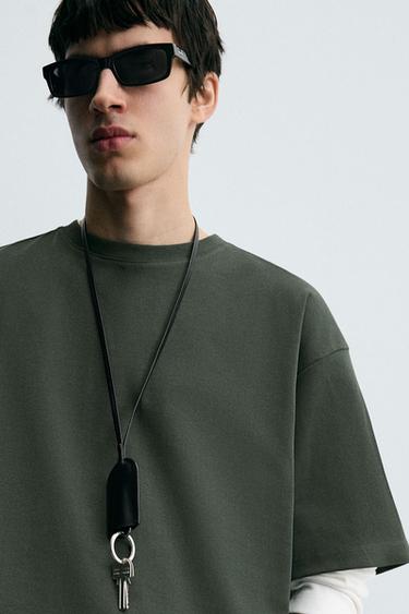 Zara BEAD DETAIL SWEATSHIRT - Mid-green