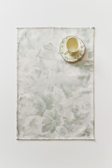PLANT PRINT NAPKIN PACK (PACK OF 2) - GREENISH by Zara