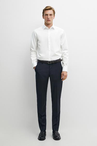 Zara Slim fit 100% cotton poplin shirt - White - Image 0