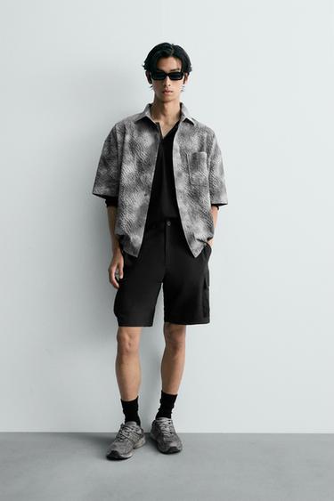 TEXTURED ABSTRACT PRINT SHIRT - Grey by Zara
