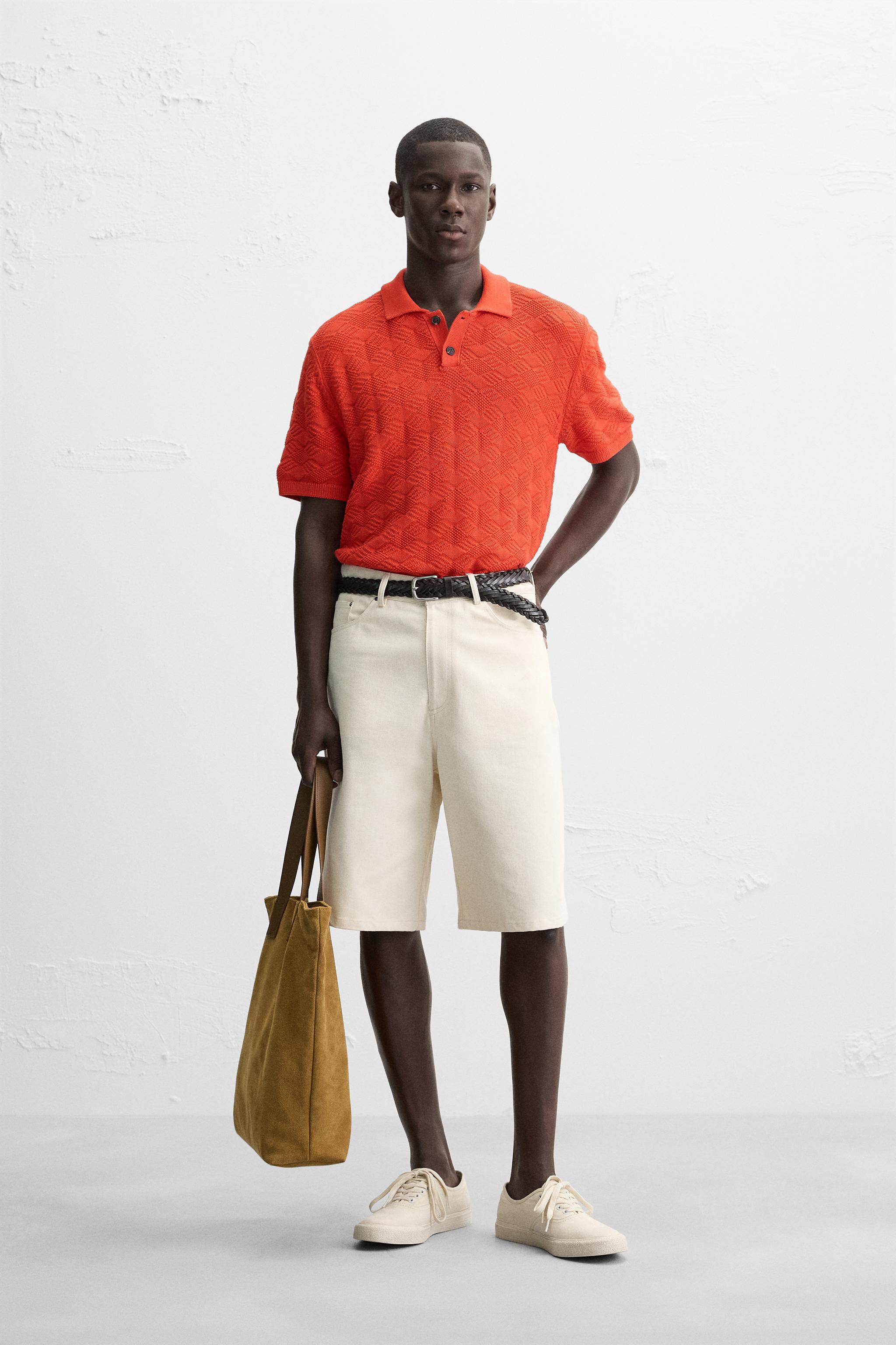 DIAMOND KNIT POLO SHIRT - Red | ZARA United States DIAMOND KNIT POLO SHIRT - Red | ZARA United States