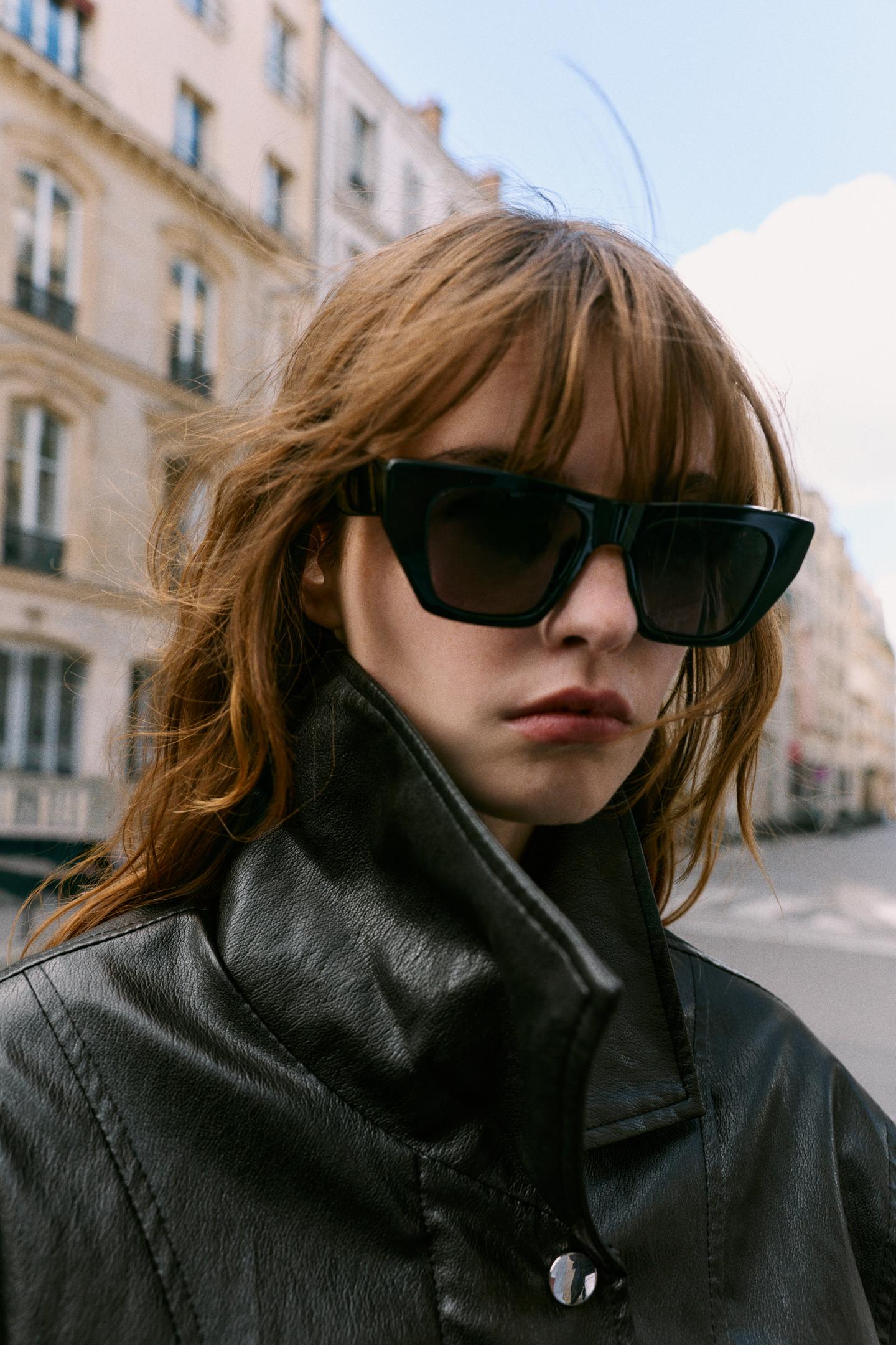 Женская куртка Zara Faux Leather Jacket with Back Pleats, цвет: Чёрный — фото 3