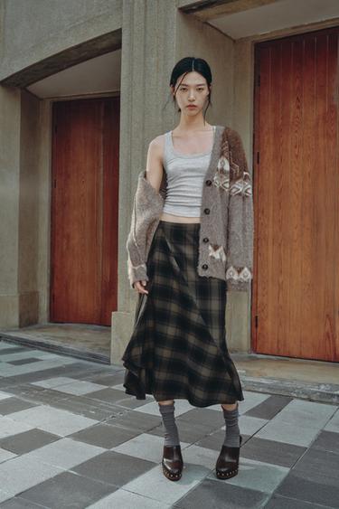 Zara 刷毛提花針織開襟衫 - 多色